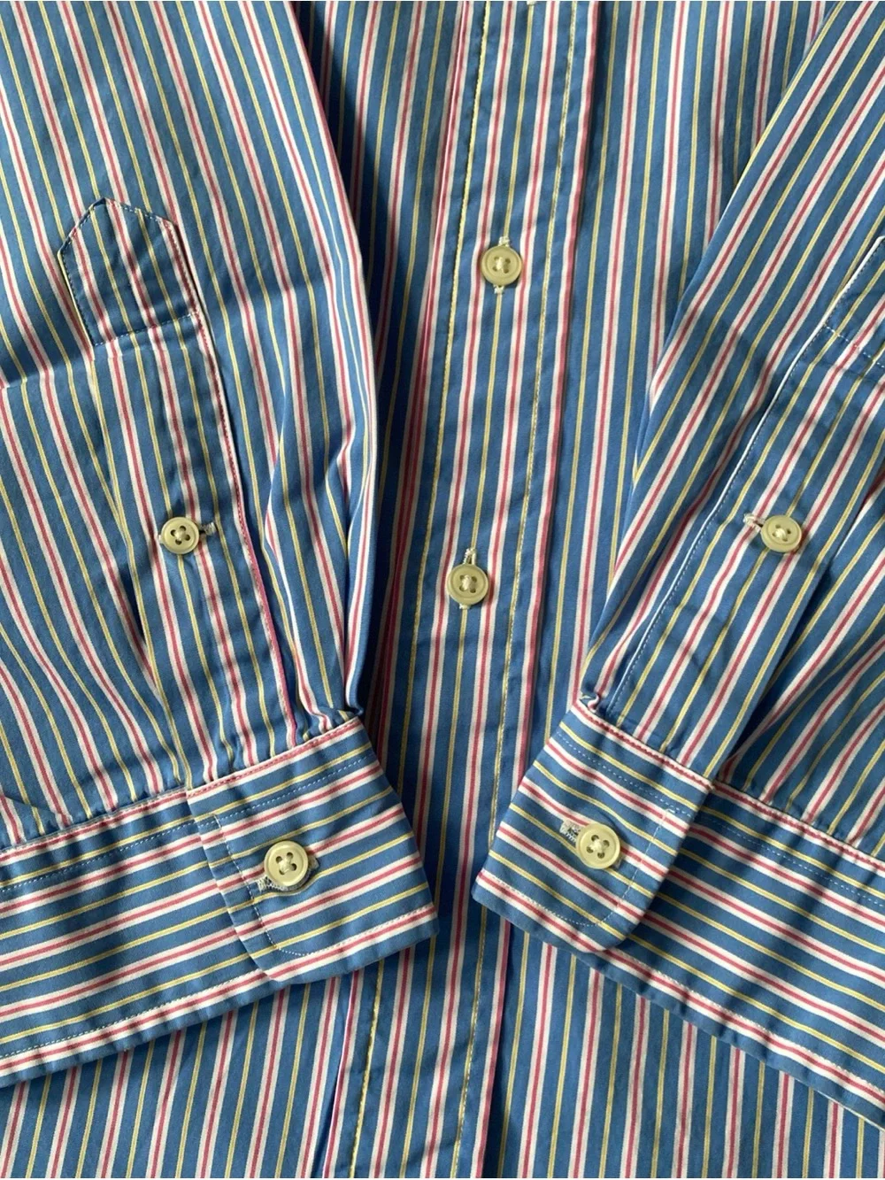 Ralph Lauren Men’s Classic Fit Button-Down Shirt — Blue Pink Stripes XXL